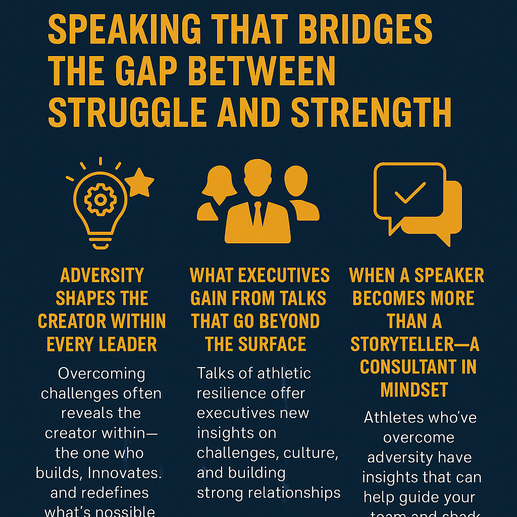 Highlighting Resilience Across Industries – A bar graph with an upward arrow icon represents how athletic resilience applies across sectors like business, education, and nonprofits.