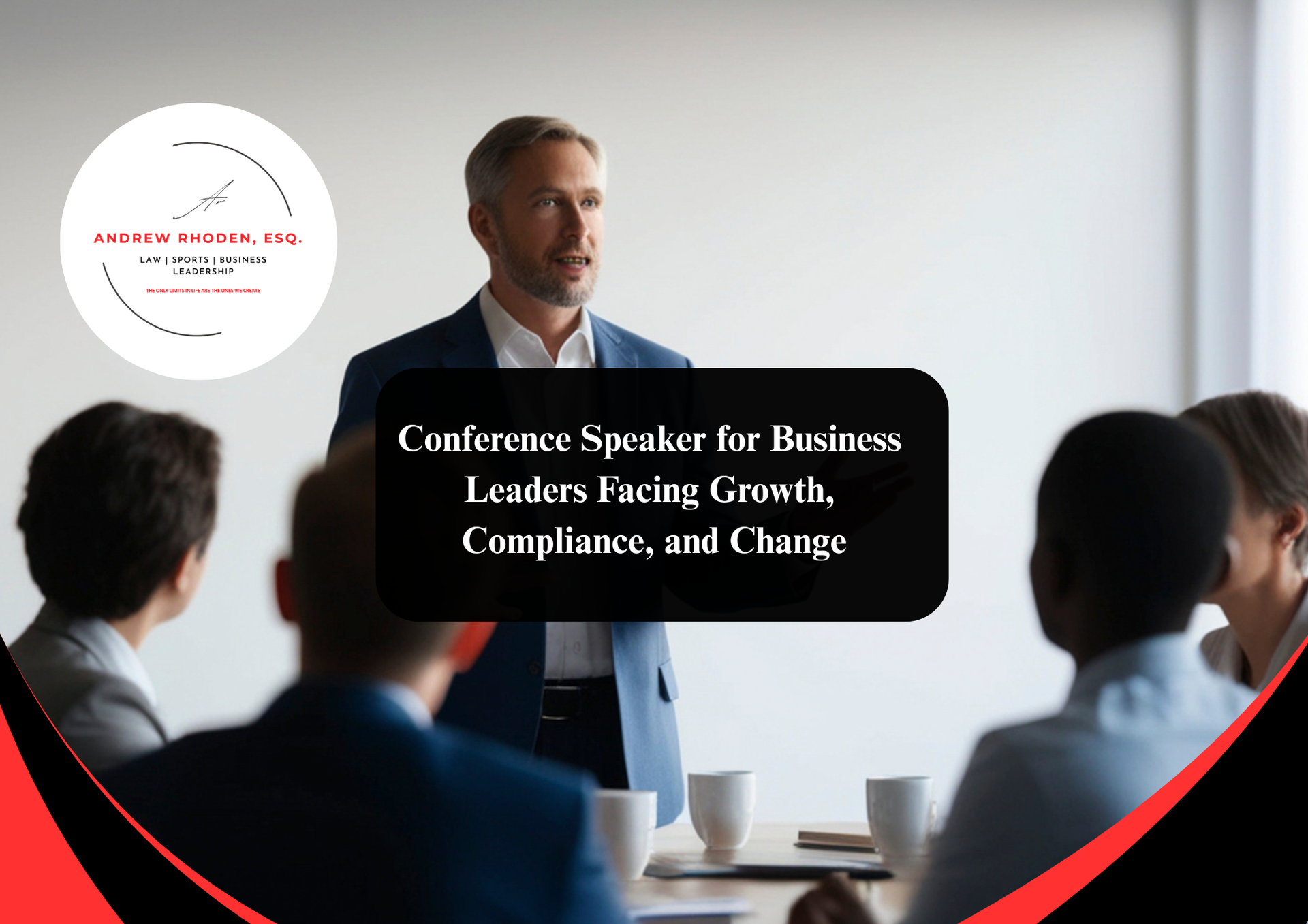 Keynote speaker presenting to audience at business conference.