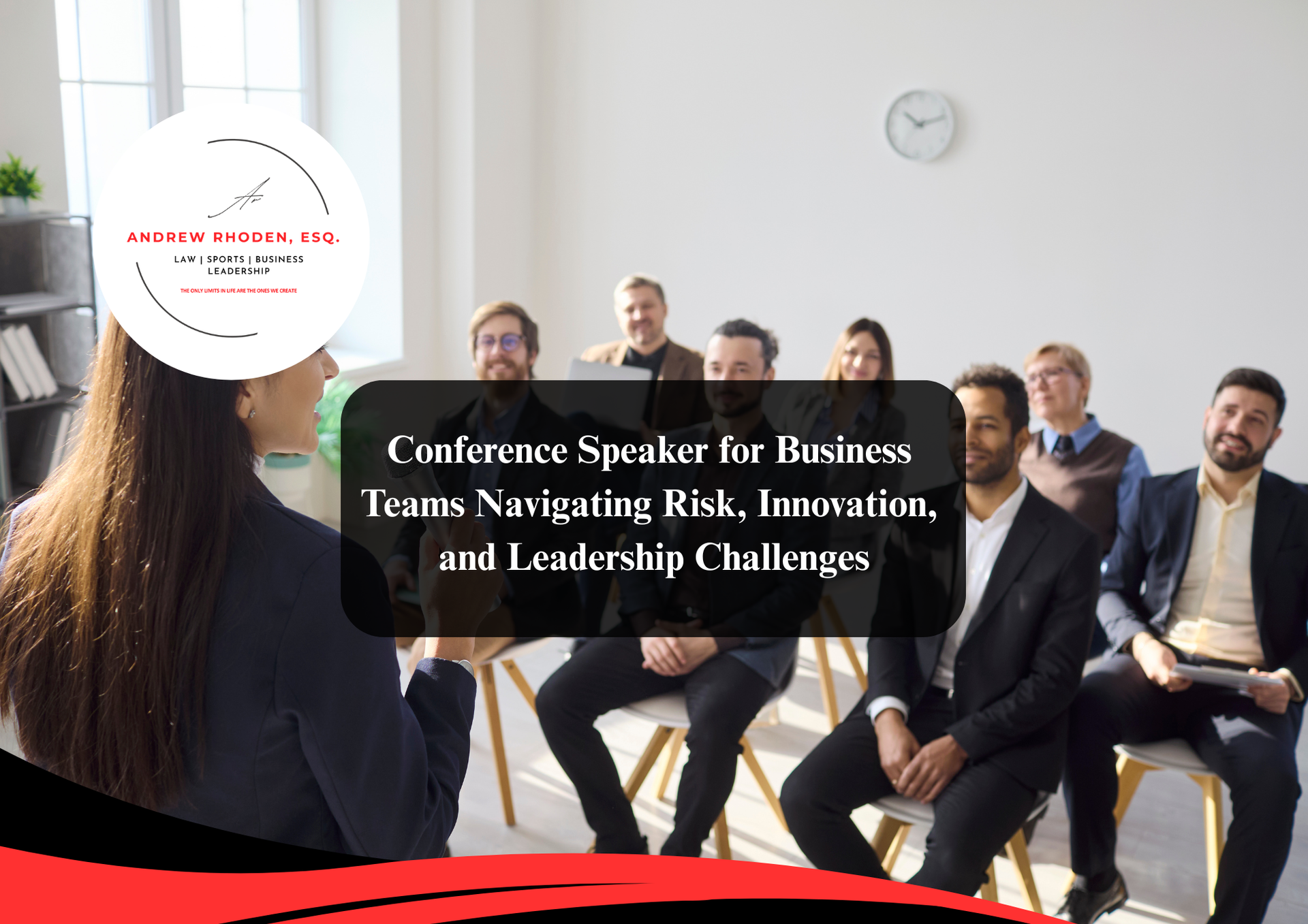 Business speaker presenting at corporate event.