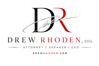 A logo for andrew rhoden , esq . law sports business leadership.