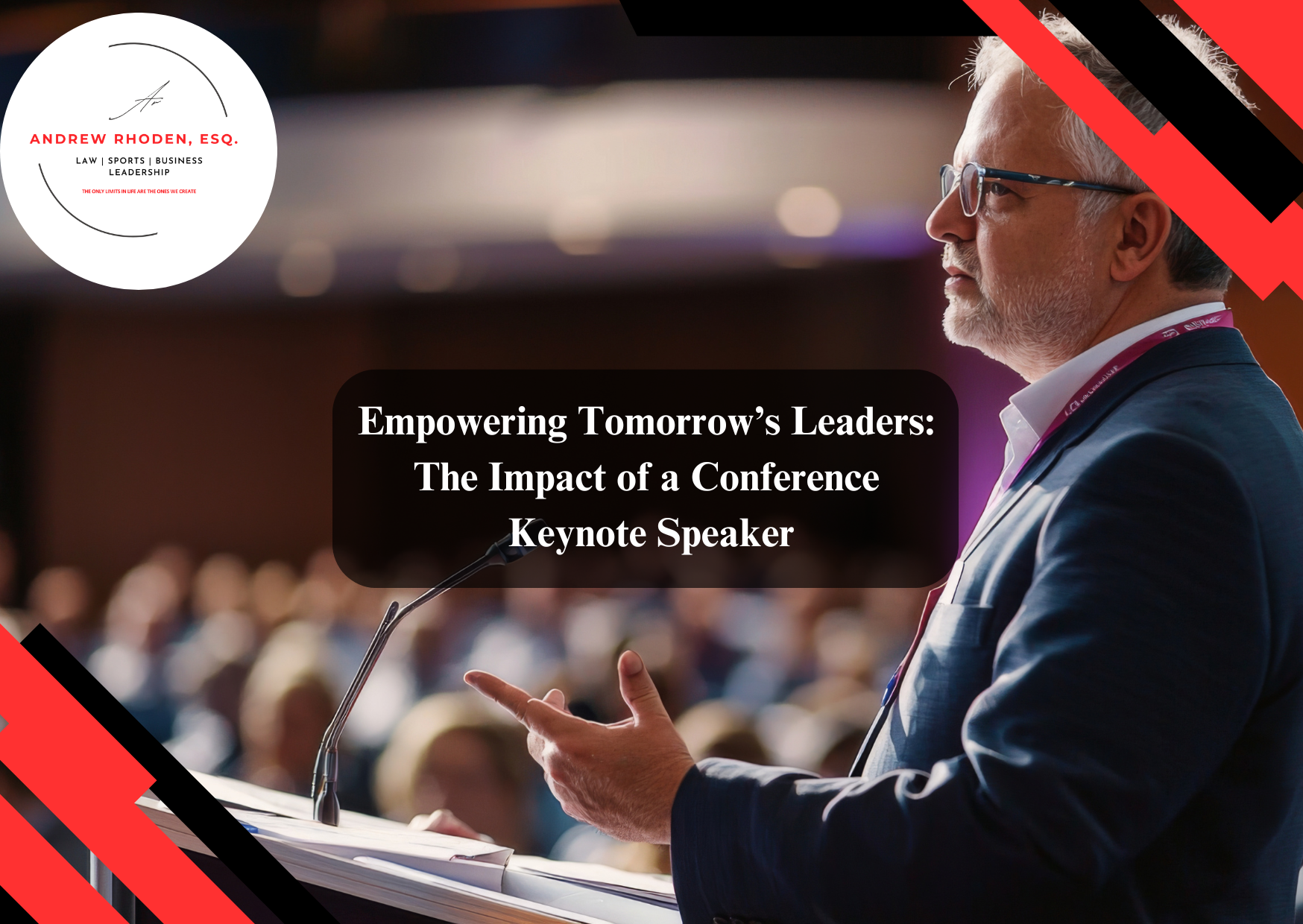 Keynote speaker delivering a speech at a conference.