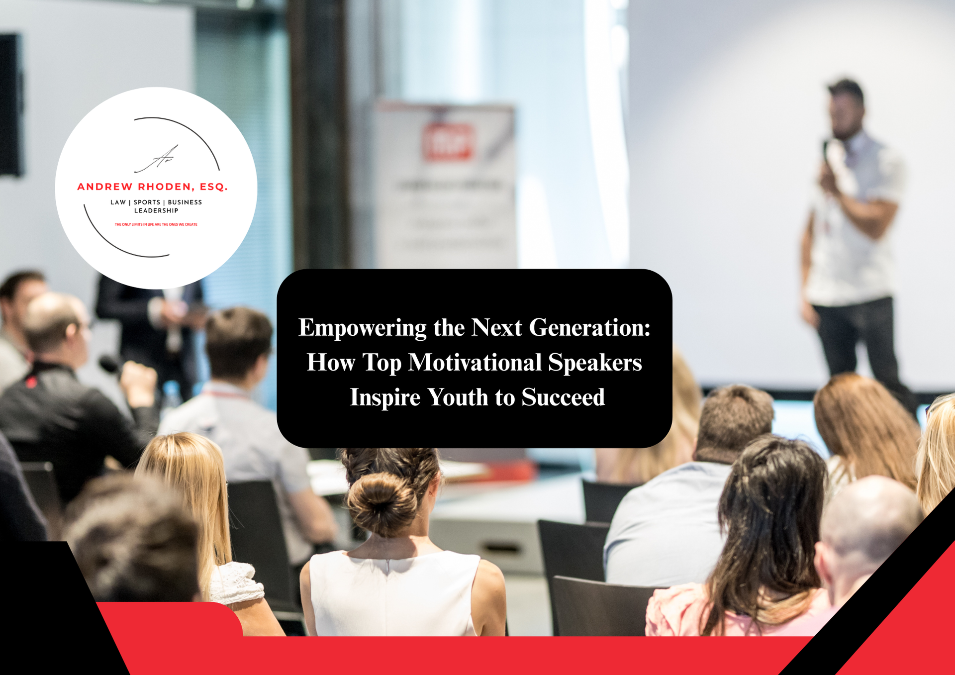 Motivational speaker delivering an inspiring keynote presentation to an audience.