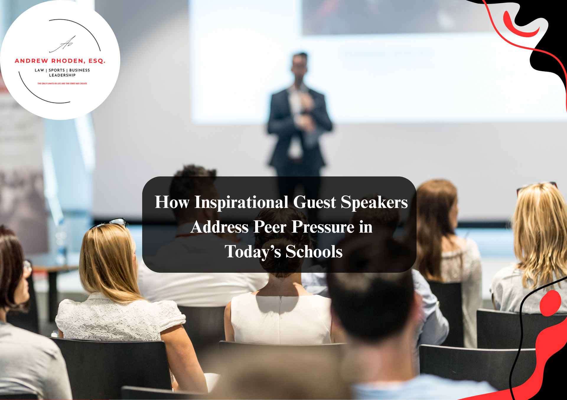 Guest speaker engaging students during a school presentation.