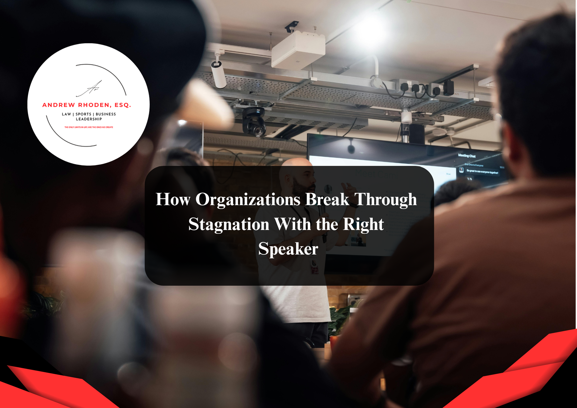 Motivational speaker inspiring an audience during a live event.