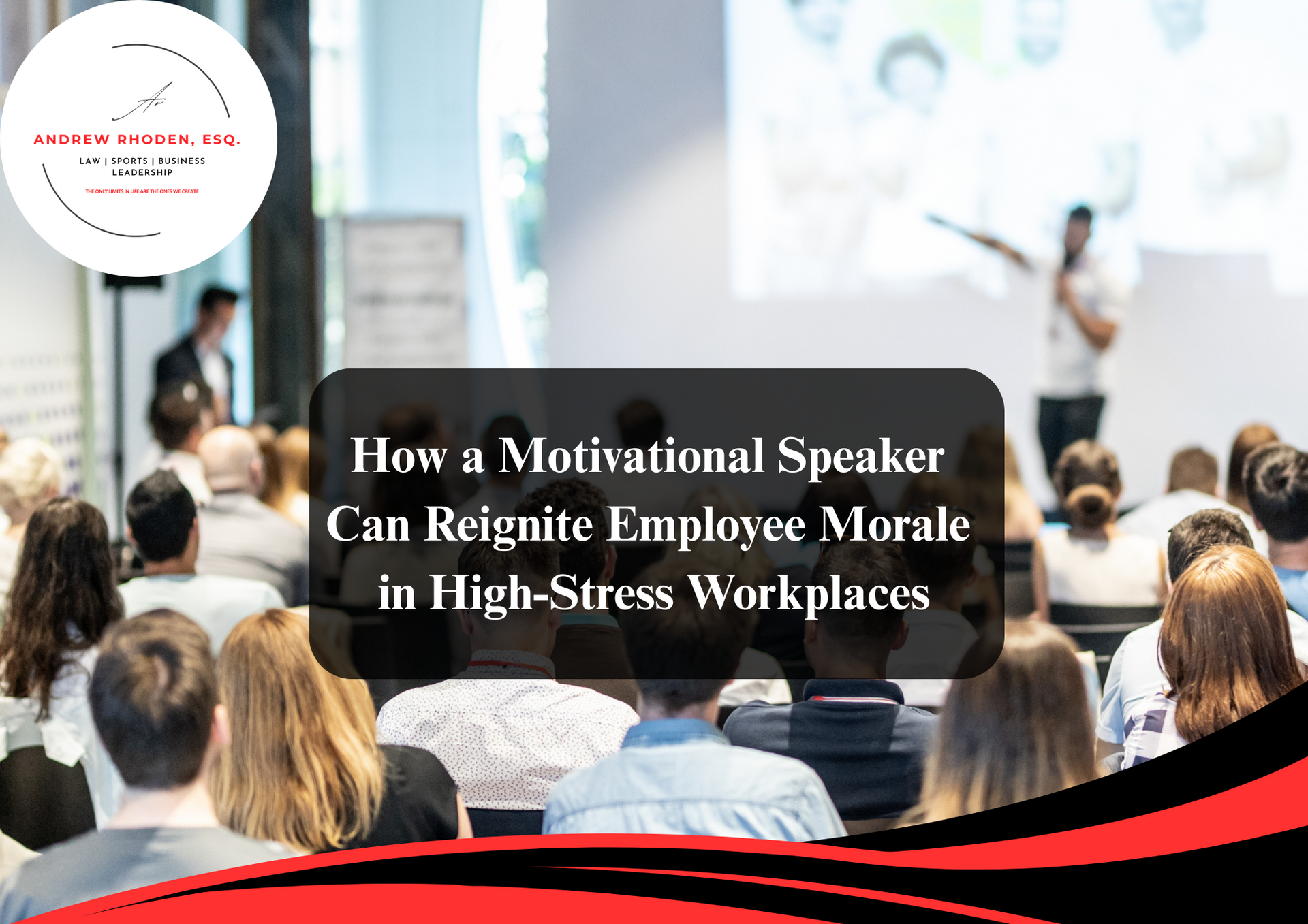 Motivational speaker inspiring a workplace audience.