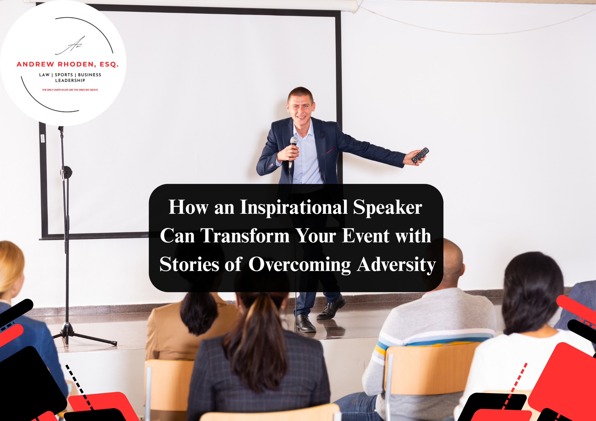 Inspirational speaker delivering a keynote speech on stage