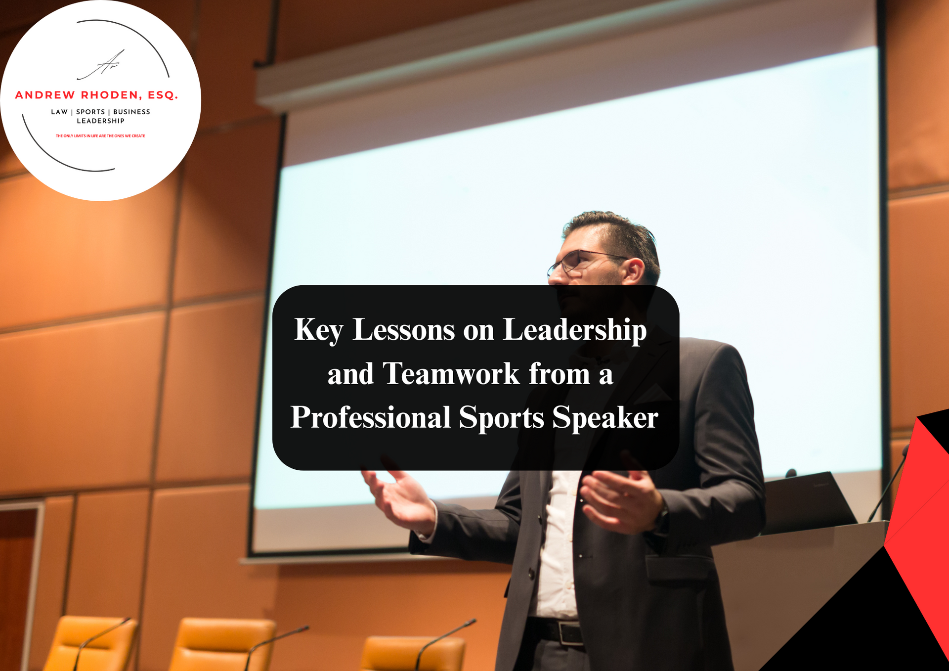 Sport speaker delivering a motivational keynote at an event.