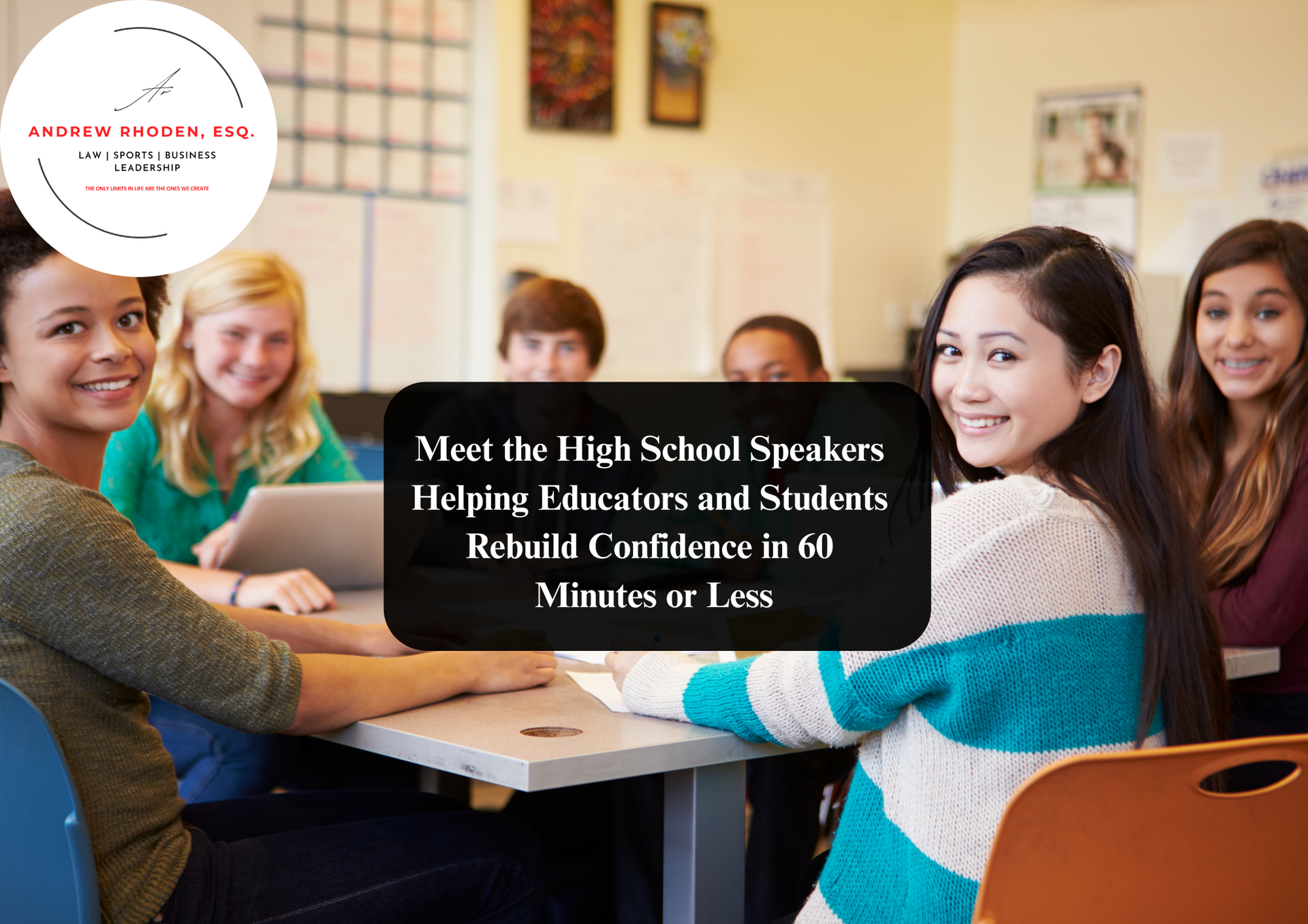 Motivational school speaker addressing students