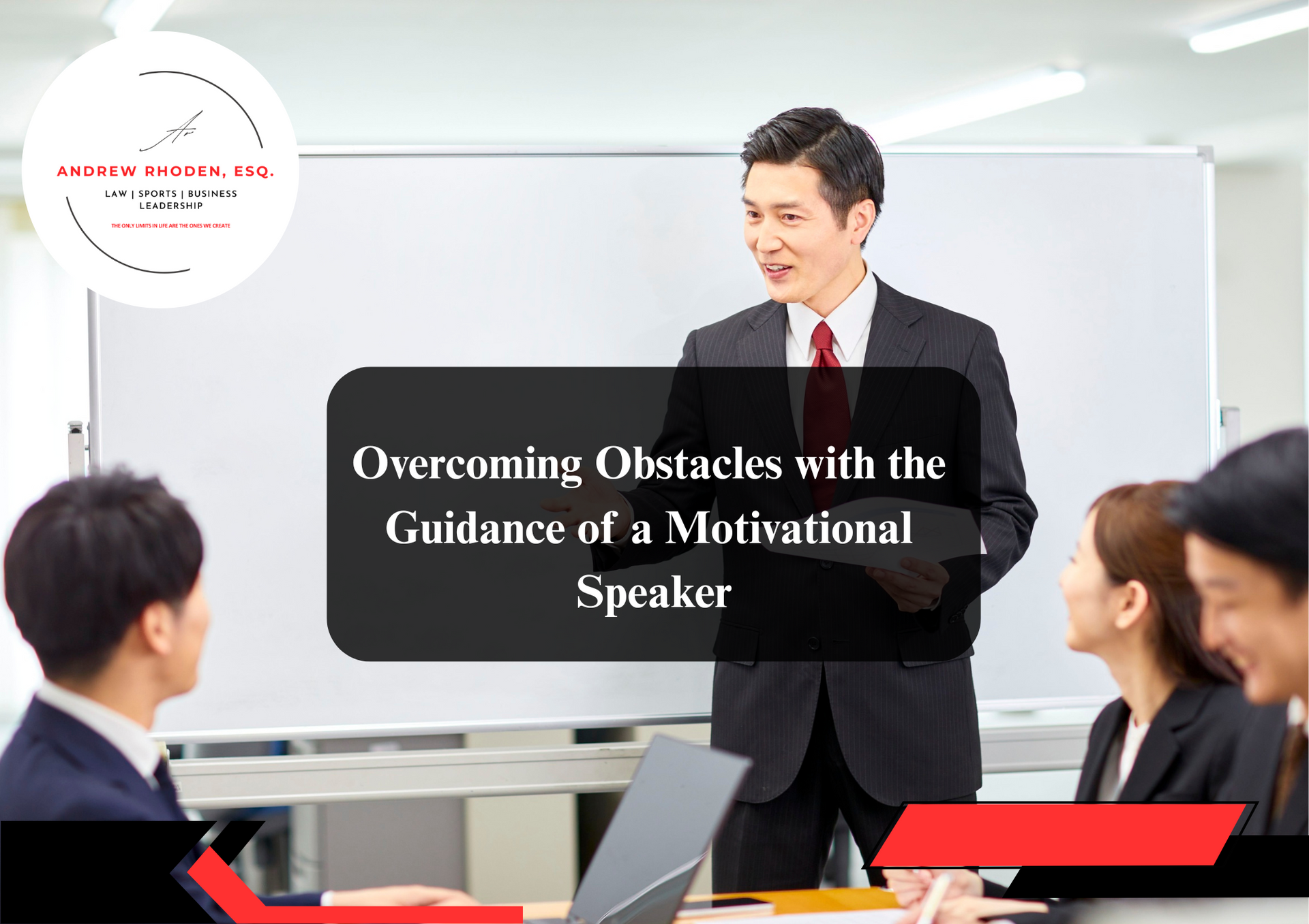 Inspirational motivational speaker delivering a keynote.