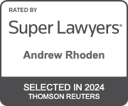 The logo for super lawyers andrew rhoden is selected in 2024.