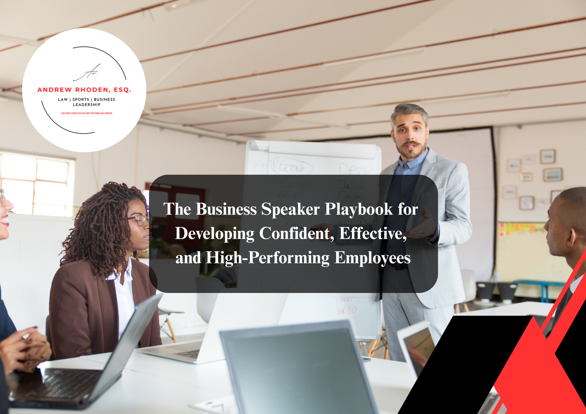 Business speaker delivering a keynote presentation at a corporate event..