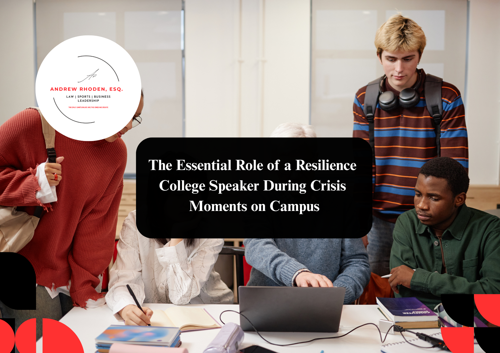 College speaker delivering keynote to university students on campus.