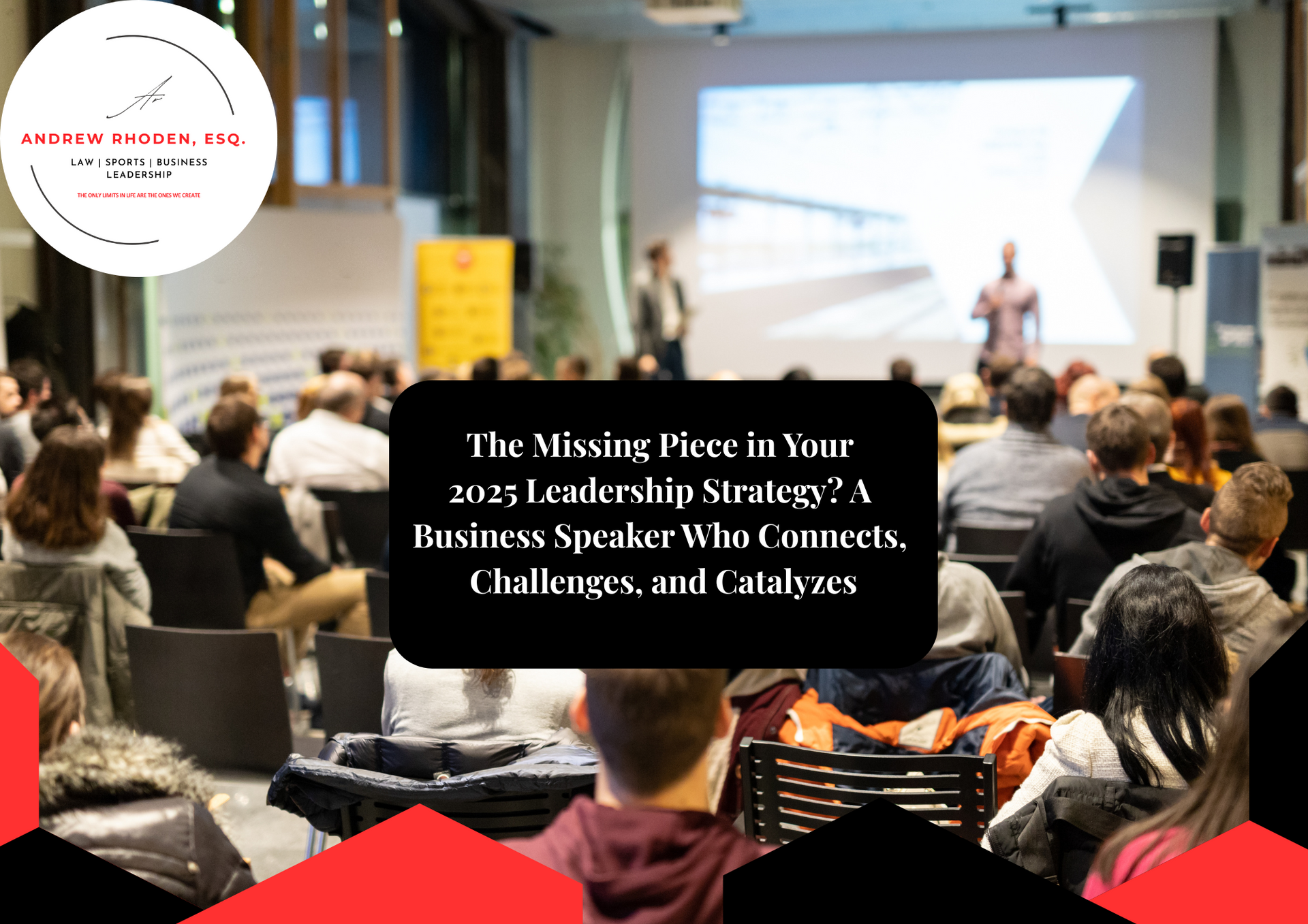 Business motivational speaker presenting at a corporate event.