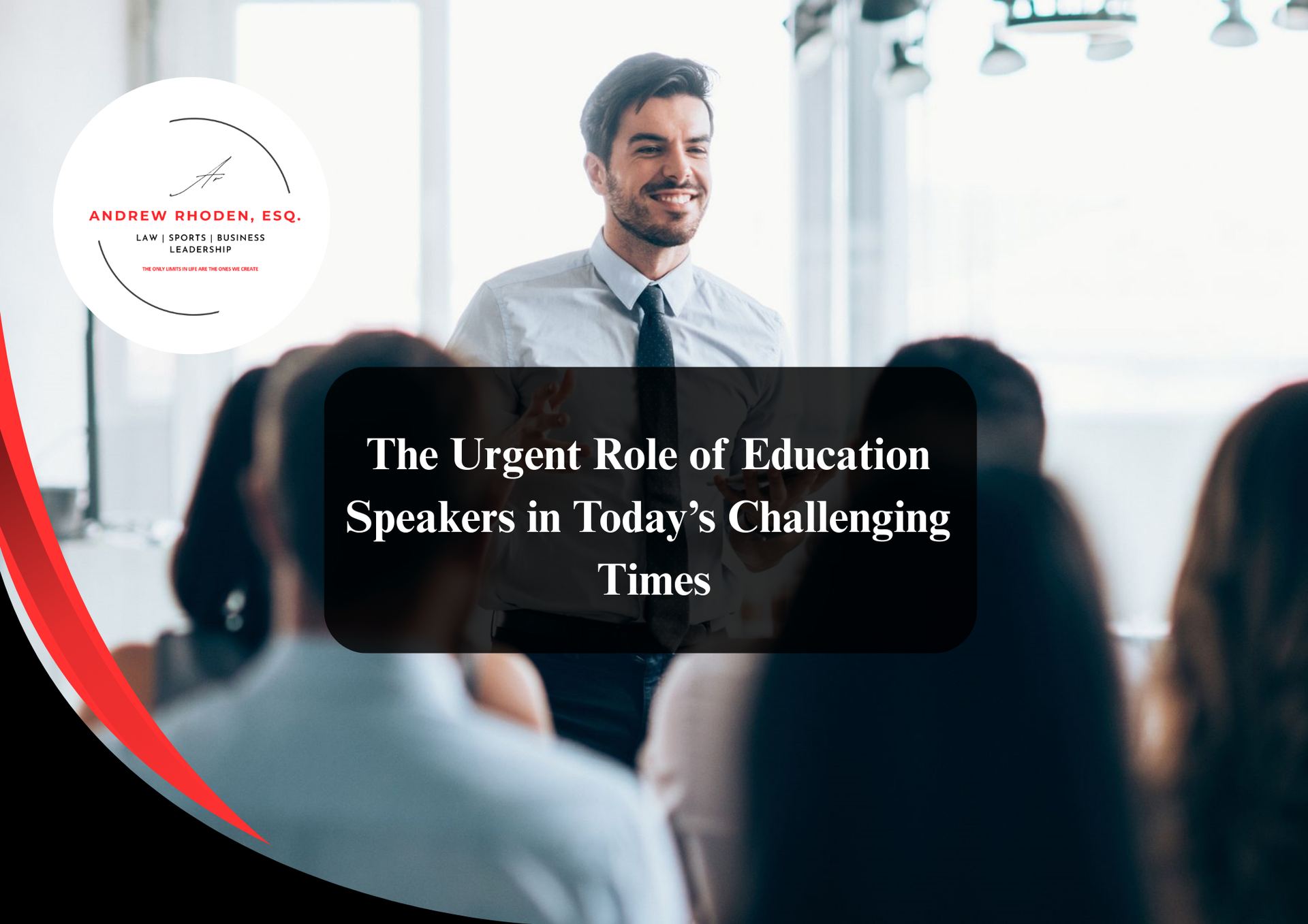 Education speakers presenting at a school conference event.