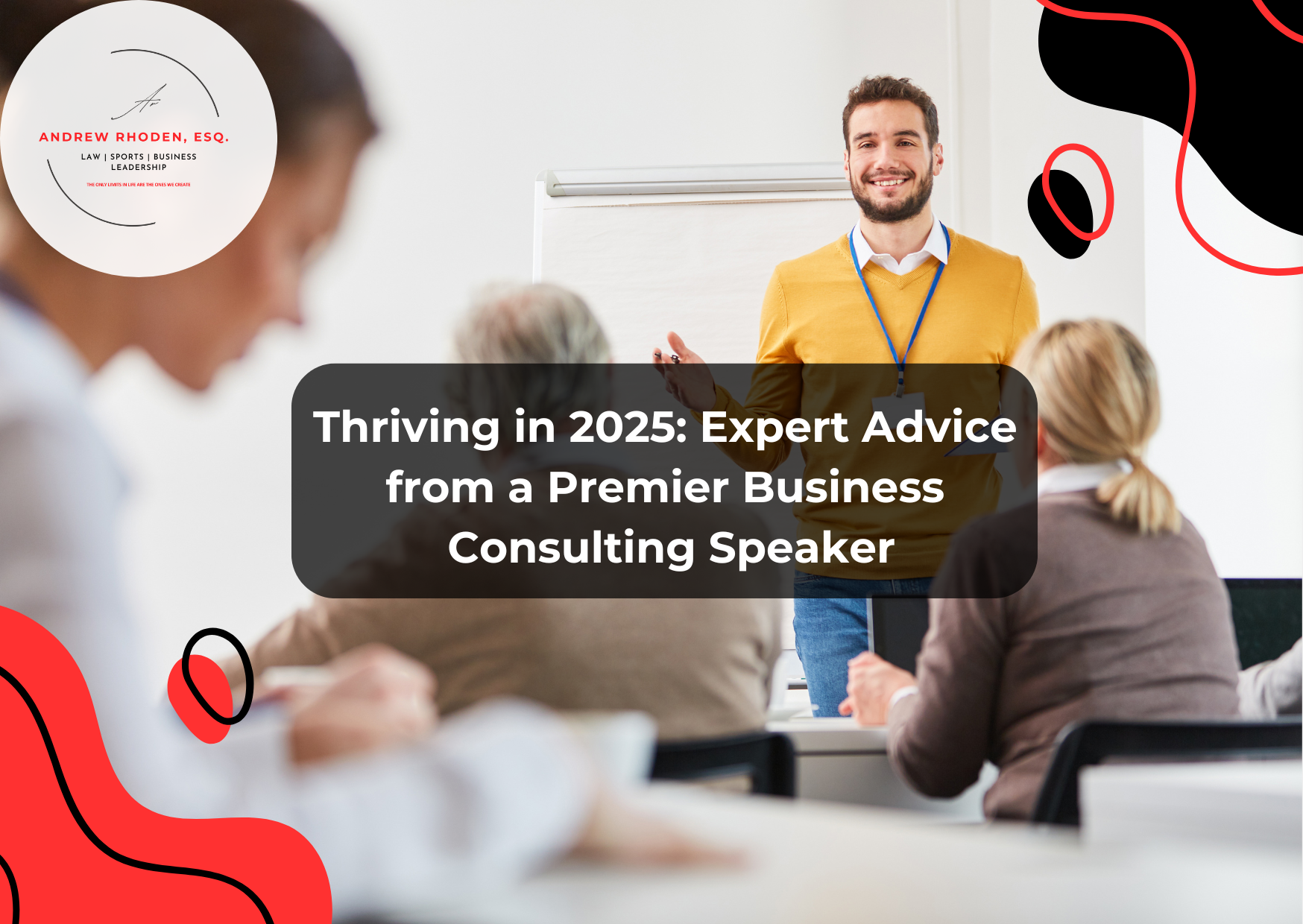 Business consulting speaker delivering insights on corporate growth and leadership.