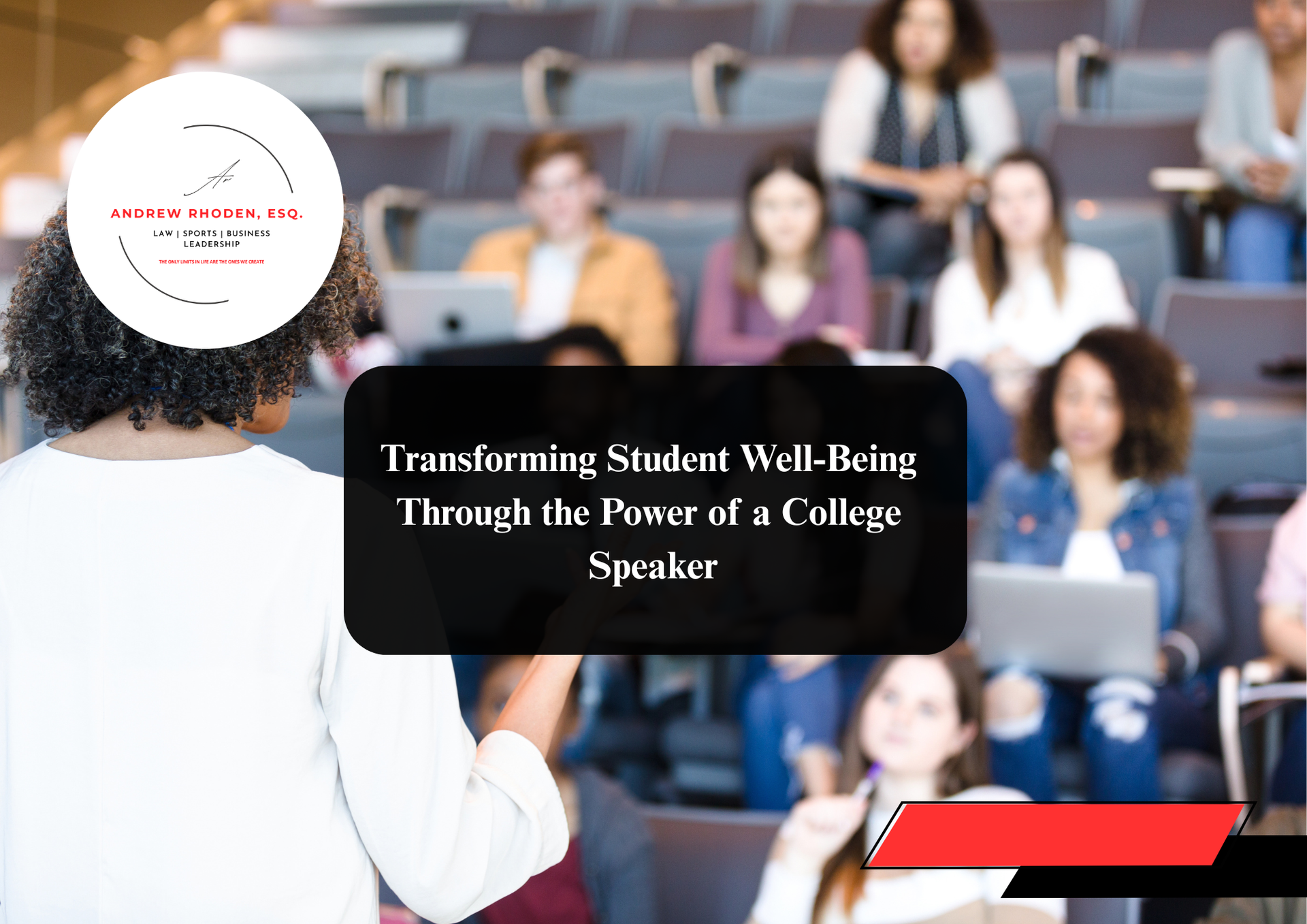 College speaker presenting to university students.