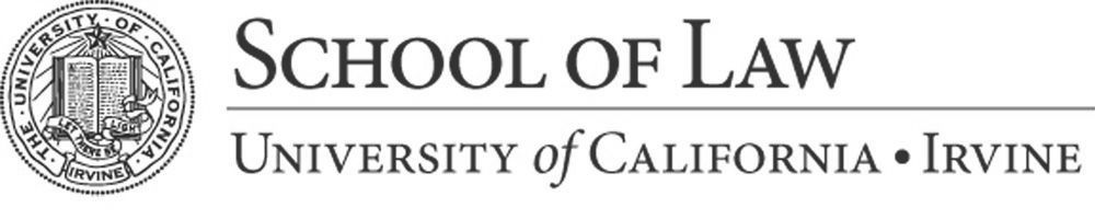 A logo for the school of law university of california irvine