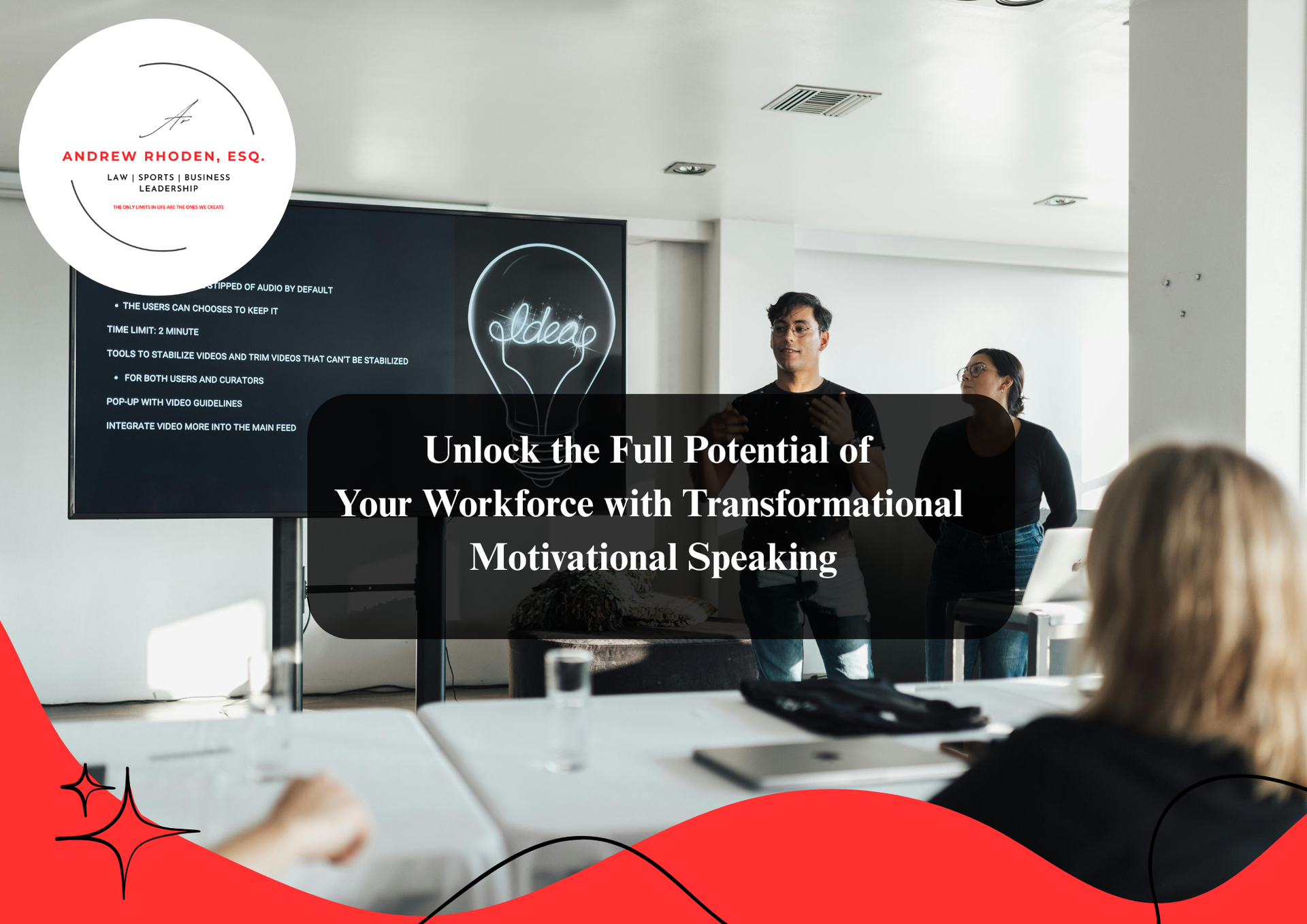 Motivational speaker inspiring an audience during a keynote event.