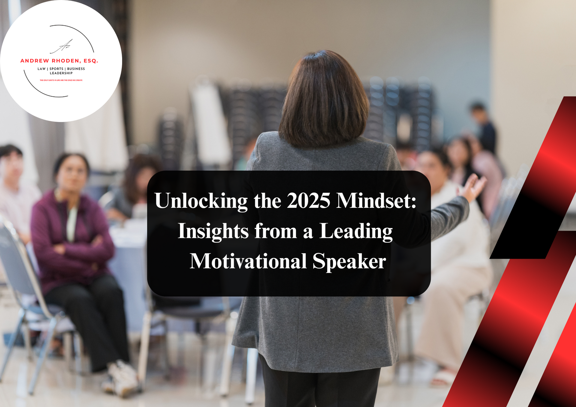 Motivational speaker addressing an engaged audience on stage