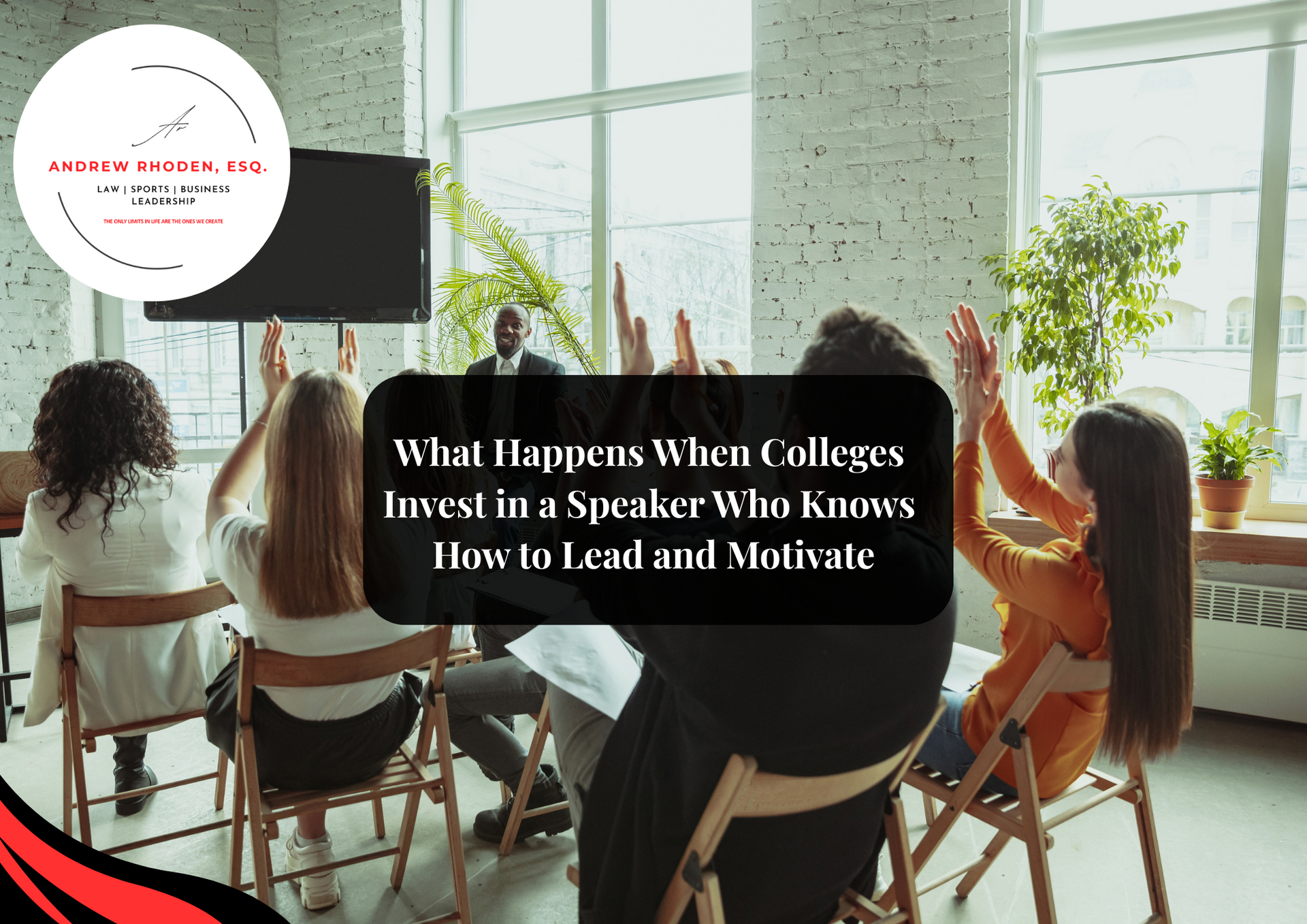 College speaker giving an inspiring talk to university students