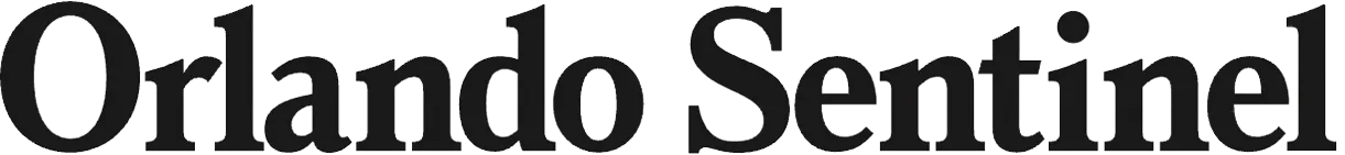 The word orlando sentinel is on a white background