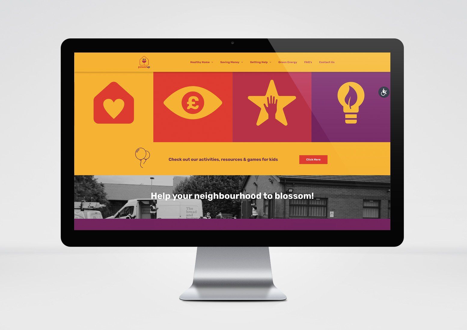 Power Up Manchester website homepage desktop display