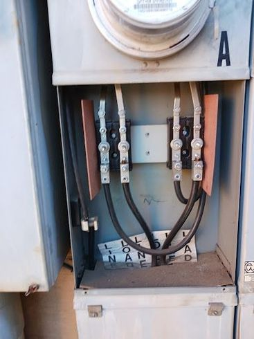 A close up of an electrical box with the letter a on it