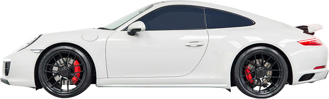 Dark gray sedan car, side view, on white background - Dibble's Auto Center