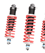 Three red and silver motorcycle shock absorbers - Dibble's Auto Center