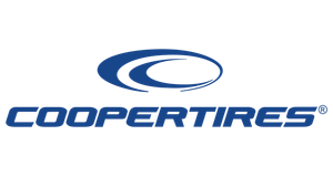 Cooper Tires logo: blue oval above, "COOPERTIRES" in blue text.