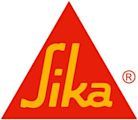 The sika logo is a red triangle with yellow letters. Auckland Tilers