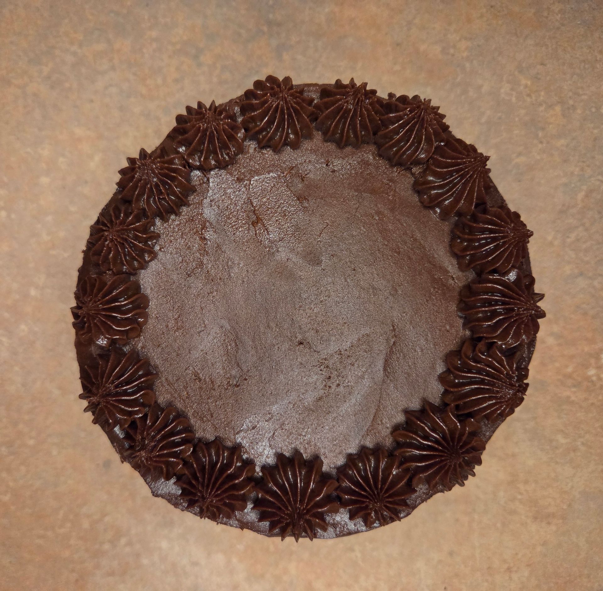 Chez Panise Chocolate Cake overhead view
