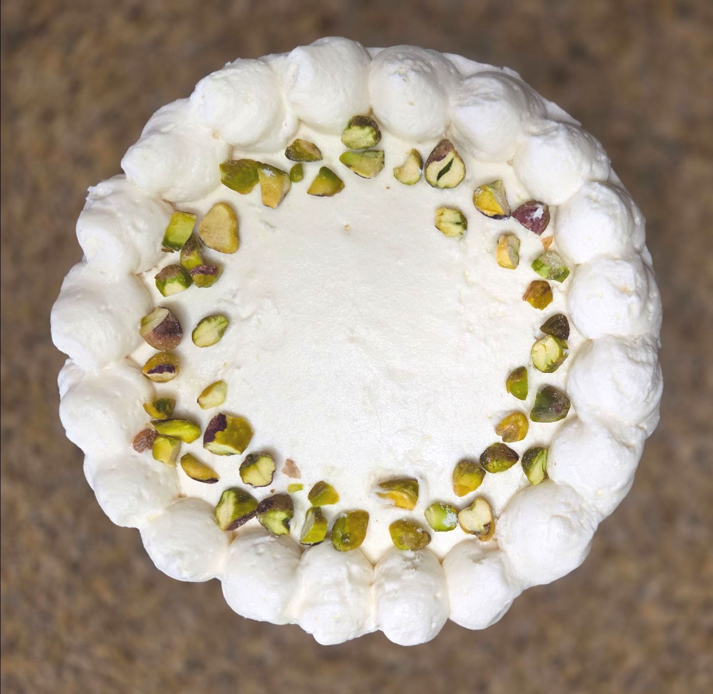 Chez Panise Pistachio Cake from above