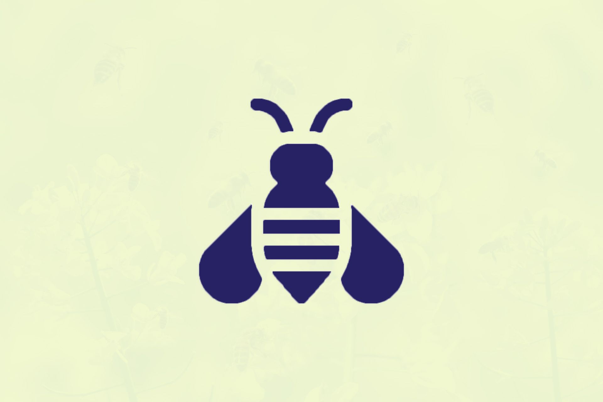 A White Bee Icon On A Green Background With Flowers - Dayton, OH - APRPC