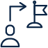 User with directional arrows and a signpost icon