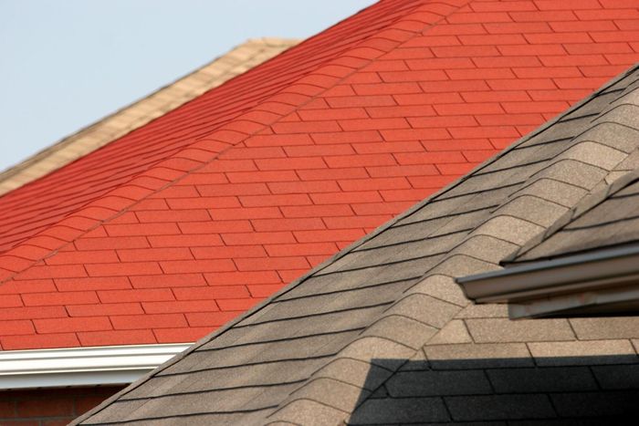 different color and style of roof tiles