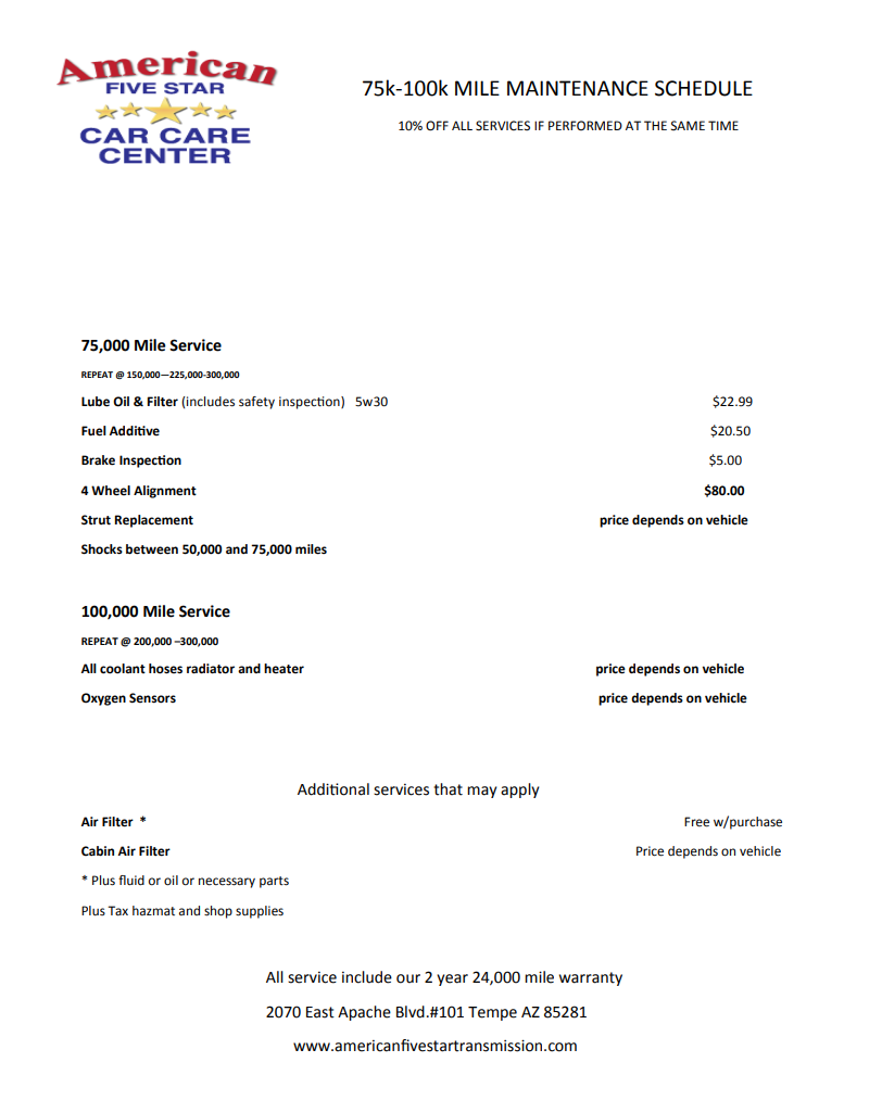 File Image | American Five Star Auto Repair & Transmission