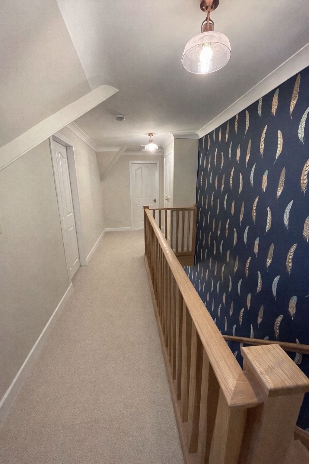 Professional hallway decoration and feature wallpaper by Kirkdec in Strathaven, Lanarkshire