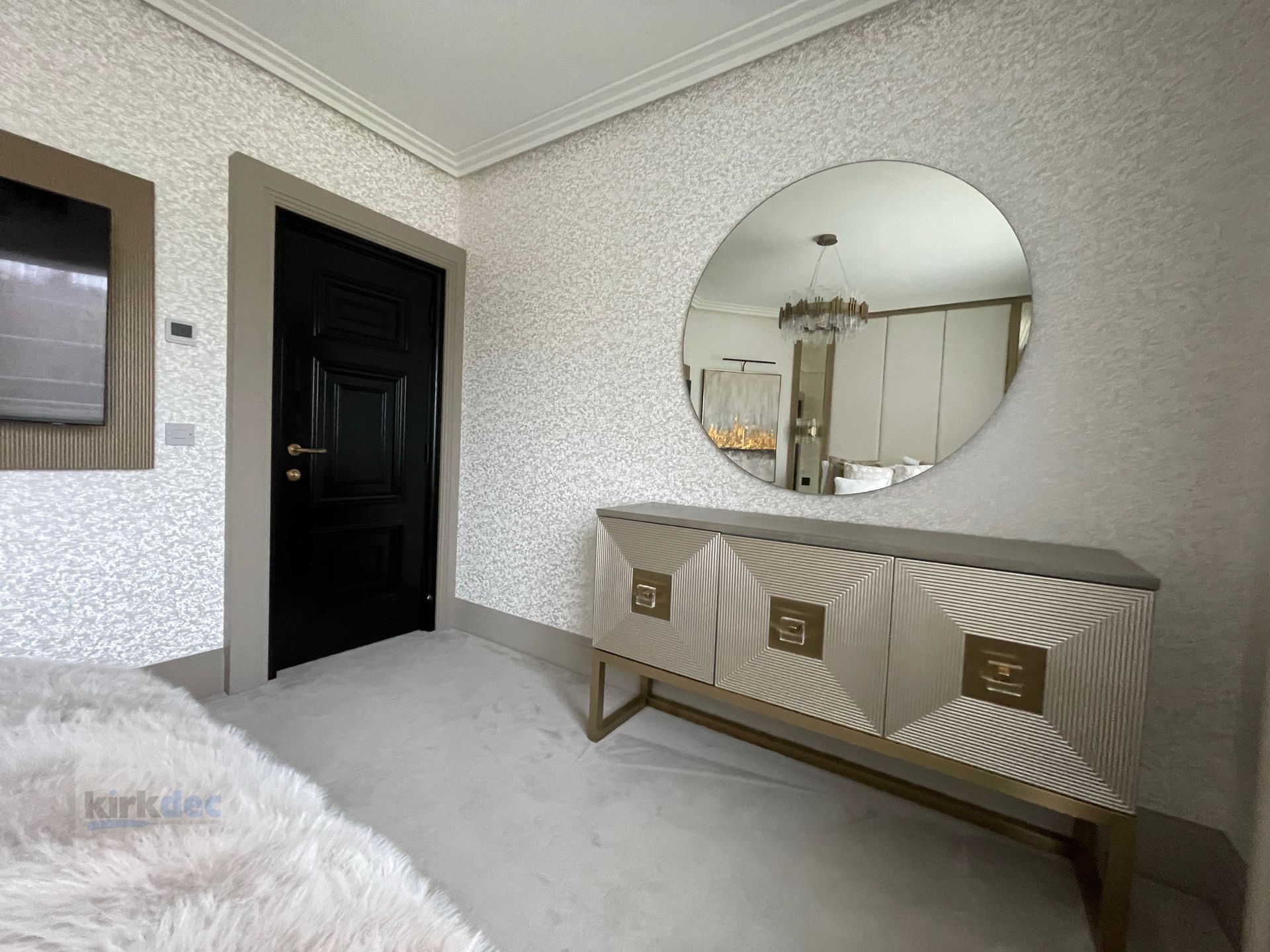 Luxury bedroom interior decorating and wallpapering by Kirkdec in Bothwell, Glasgow