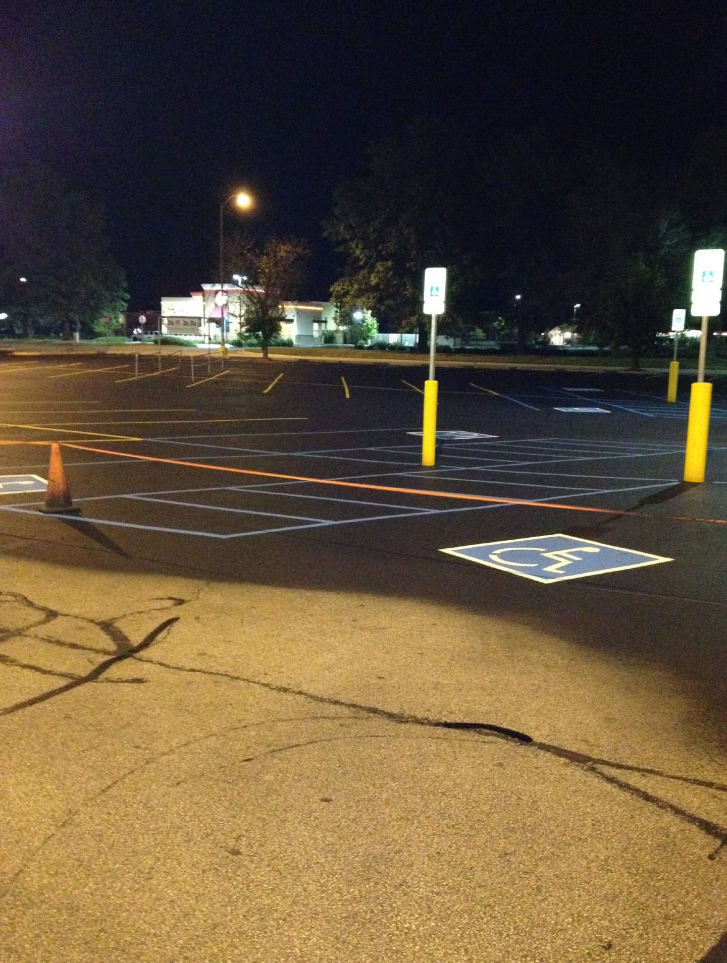 Empty Parking Lot At Night — Schereville, IN — Ristich Asphalt Paving Inc