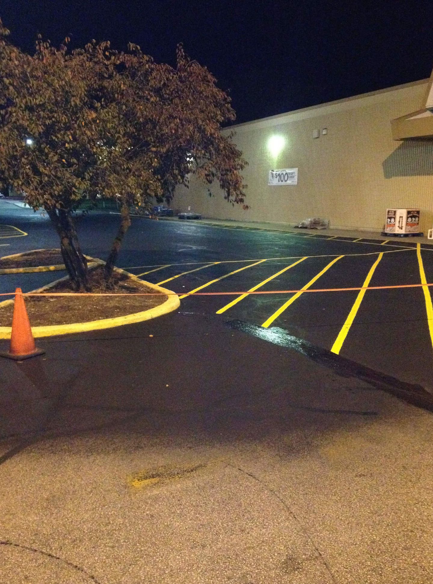 Parking Lot At Night — Schereville, IN — Ristich Asphalt Paving Inc
