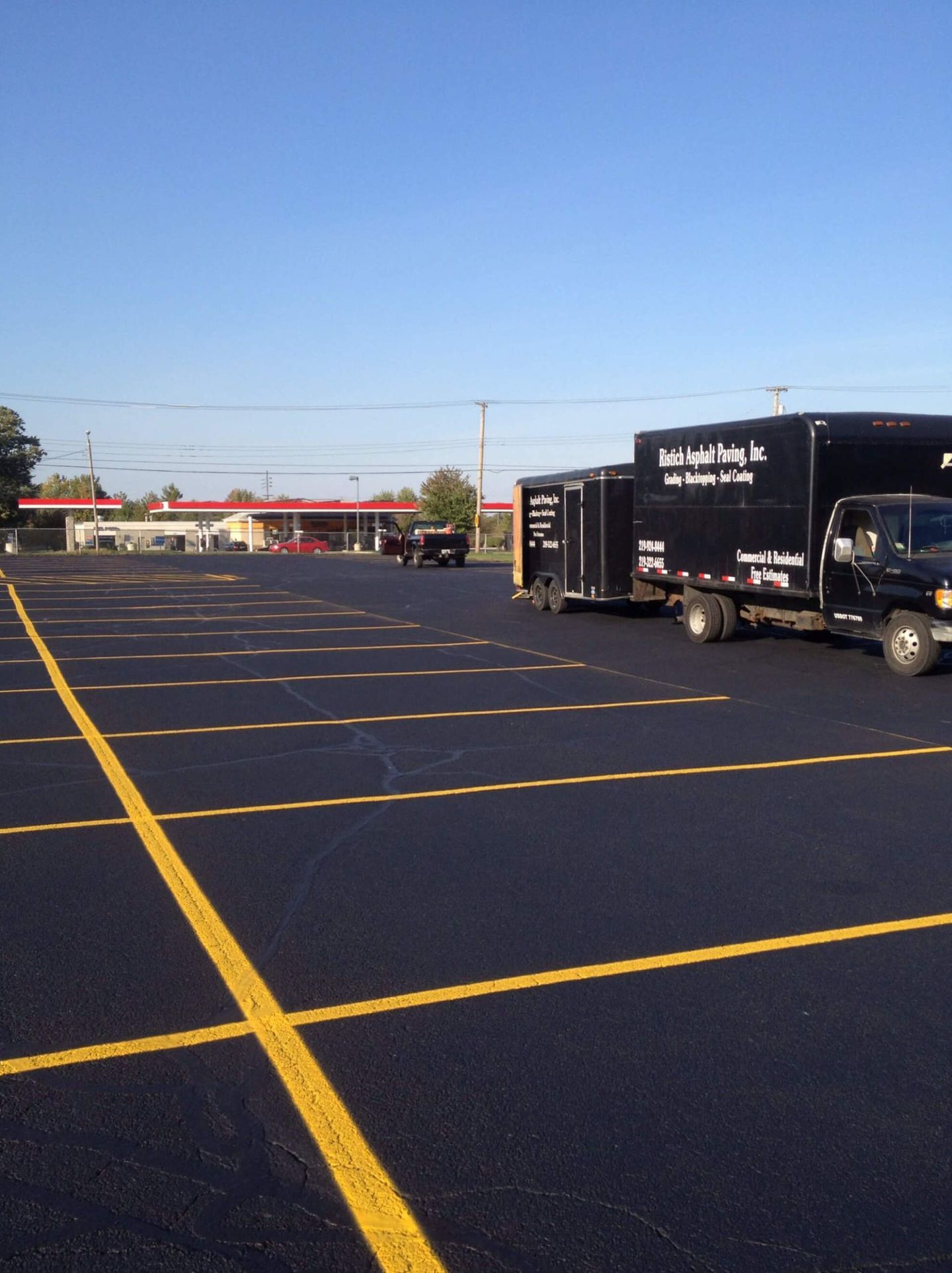 Parking Lot With Yellow Lines — Schereville, IN — Ristich Asphalt Paving Inc