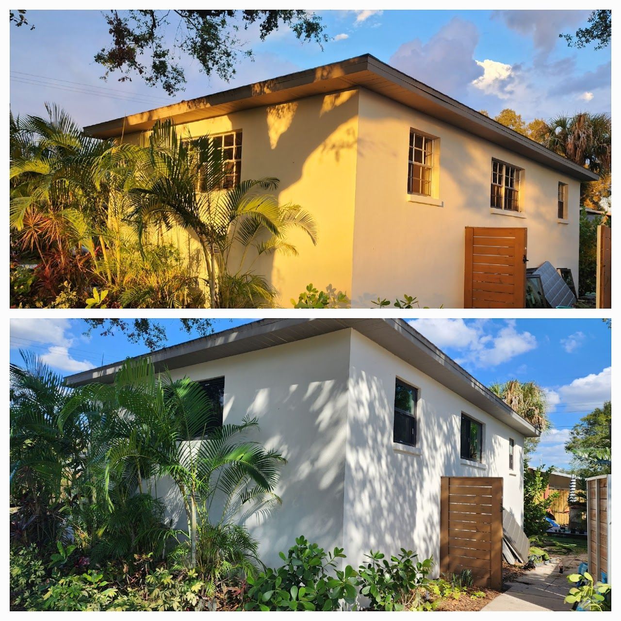 Impact windows installed on Tampa Bay stucco home with storm protection upgrades