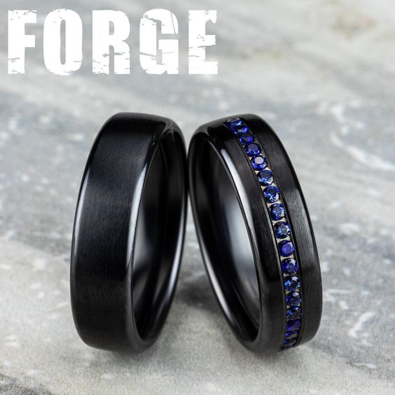 Forge 6.5mm Black Titanium Men's Wedding Rings