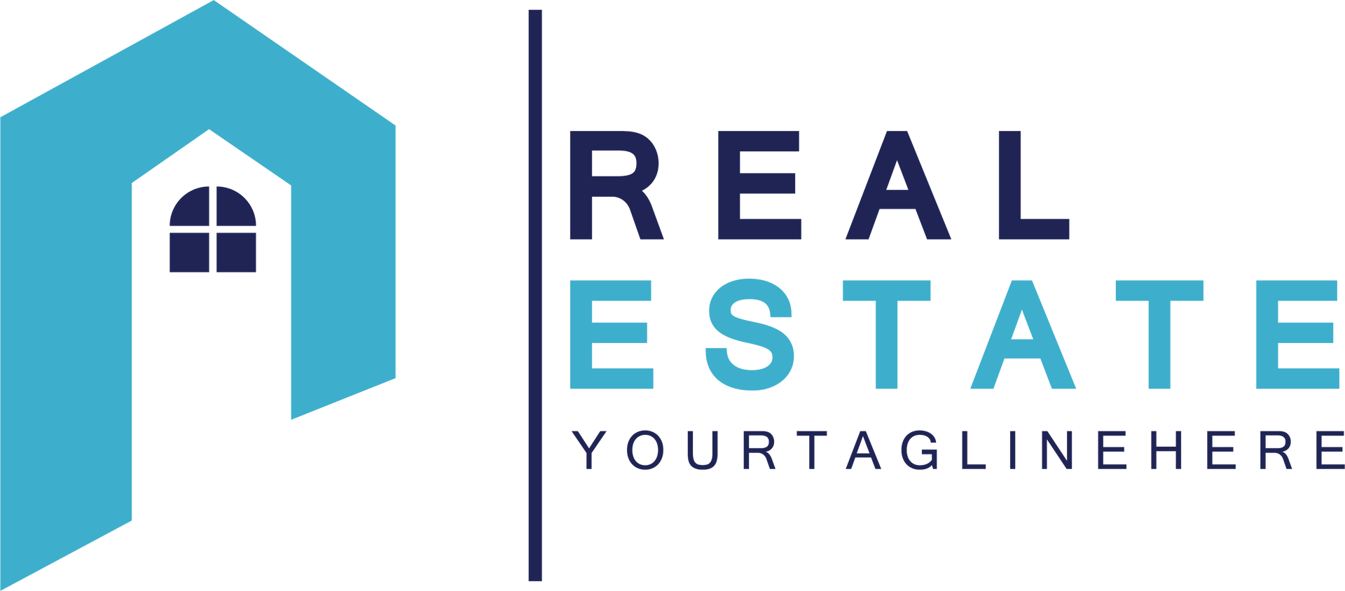 A blue realtor logo on a white background