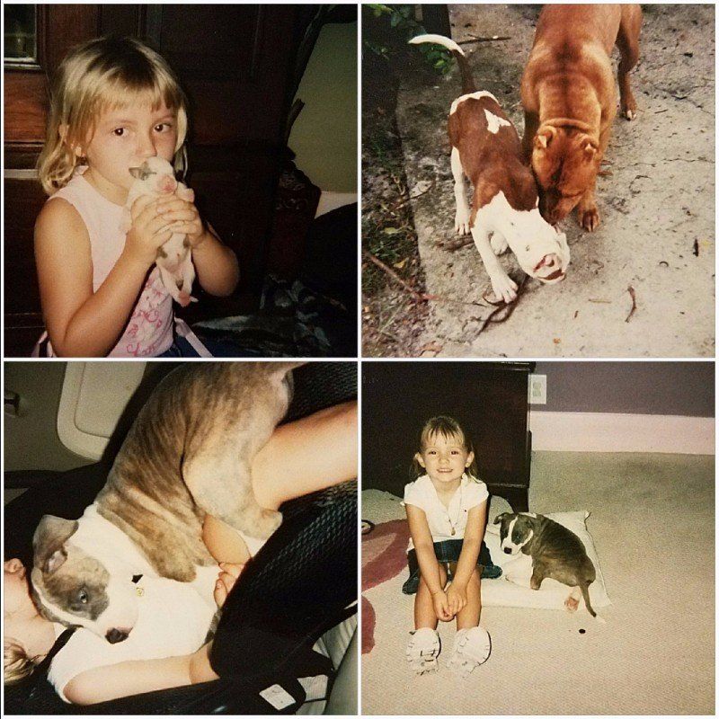 Lynnsee with pitbull puppies