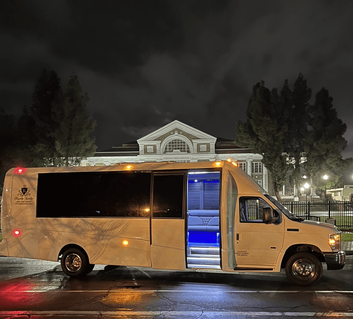 20 passenger party bus rental service fresno