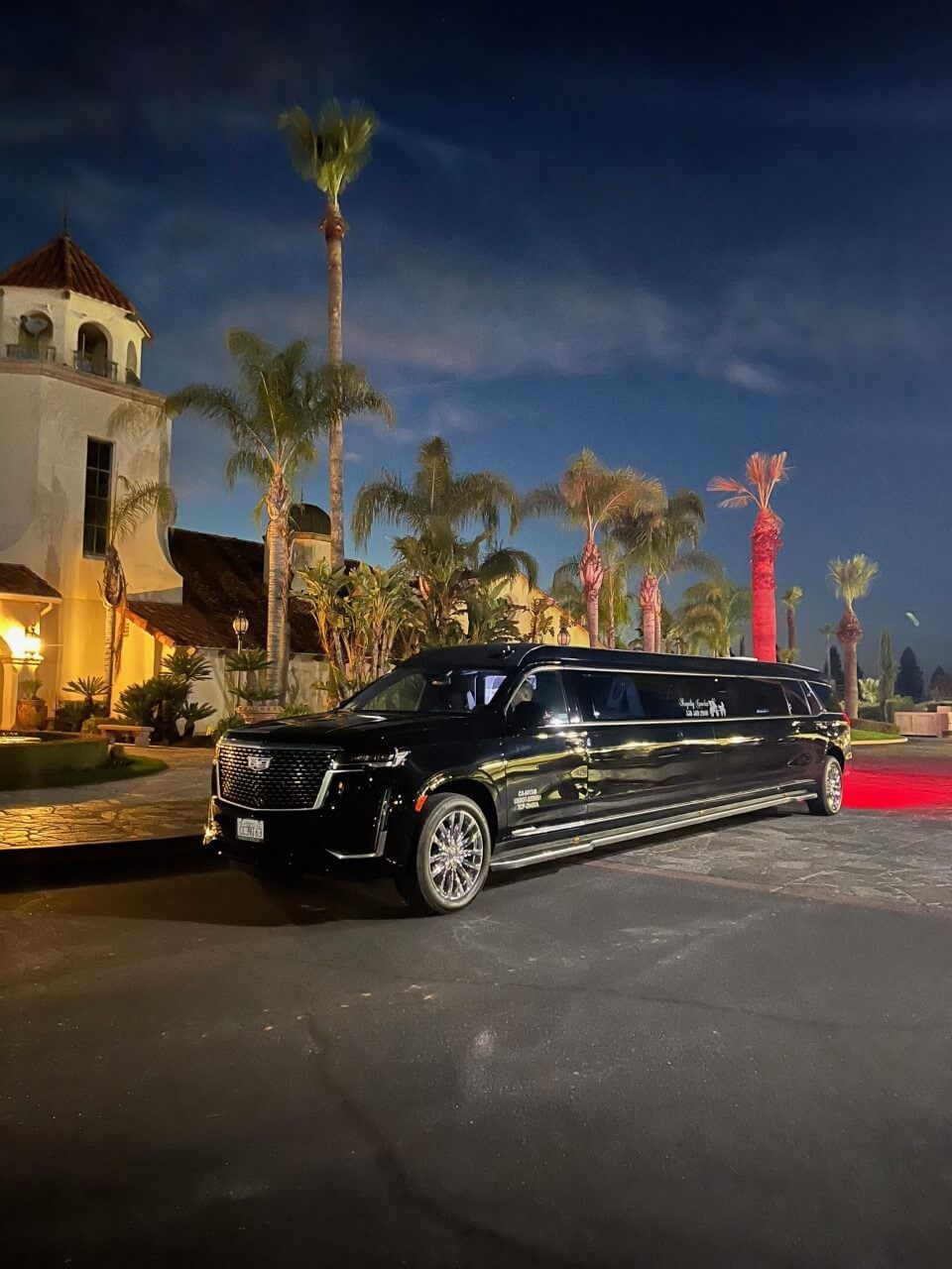 black Cadillac Escalade limousine