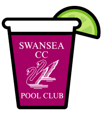 A logo for the swansea cc pool club