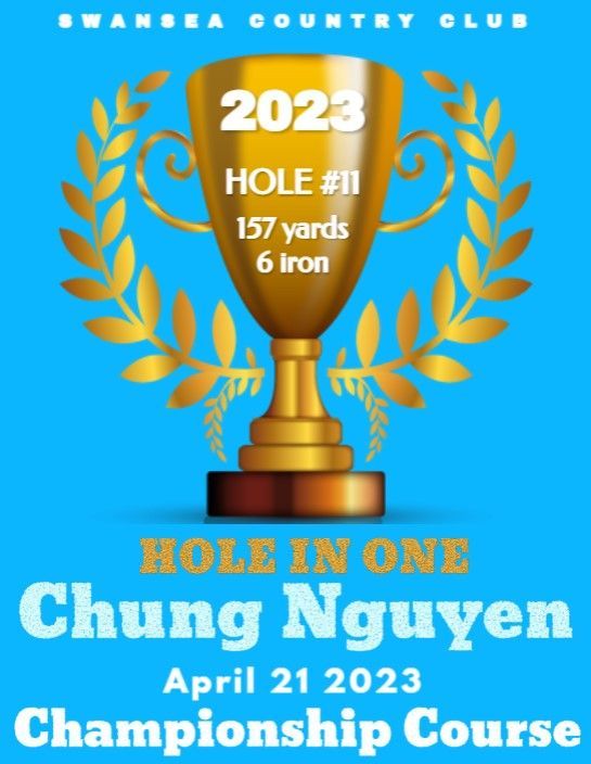 A poster for the 2023 hole in one championship course